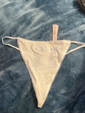 Victoria's Secret White Eyelet Thong Panty